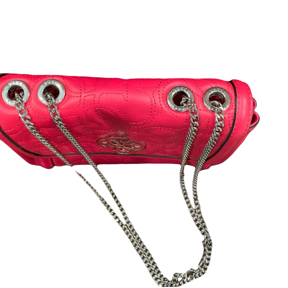 NWOT Red Crossbody/Shoulder Mini Bag with Quilted Texture and Chain Straps - Picture 12 of 12